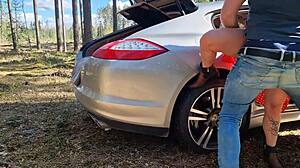 जंगल में बड़े चूचों वाली बेब झुककर चुदाई पकड़ी, डैडी मॉमी को बाहर क्विकी में चोद कम से लथपथ ऑर्गेज्म।