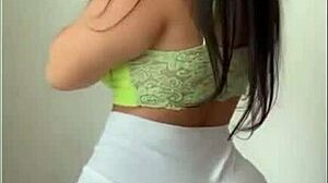 Perfect Juicy Booty Latina in Shorts Leggings with Ass Shaking Action