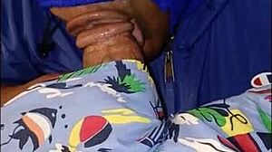 Masked Curvy Lady Gets Wet Sucking BBC In Homemade POV Until Cum Covers Her Jacket