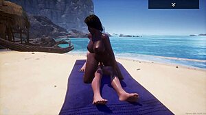 Big Ass Curvy Black Milf Indra Fucks Big White Cock Jason On Beach