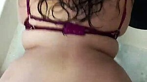 Colombian housewife celebrates Valentine's Day with cousin in motel jacuzzi.