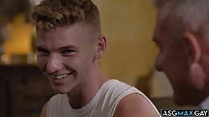 matthew figata and jack waters bent over the couch for a hot gay bareback session with rimjobs and missionary pounding