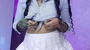 Whoa, this hairy elf gives a sloppy blowjob with gagging and squirting joi countdown 😈