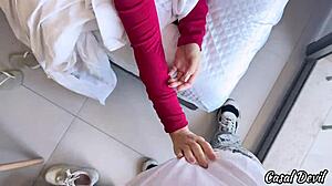 ruiva gostosa gets fined by caretaker for sexy clothes in hotel