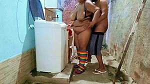 Hey, this amateur stepdad fucks his stepdaughter in the backyard and cums twice in her mouth