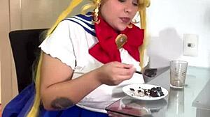 Chubby sailor moon rips farts