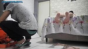 hey this married slut wife paid the delivery guy with her wet hole 😏