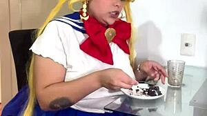 Chubby sailor moon rips farts