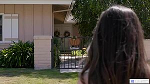 Gianna Gem and McKenzie Lee Explore Lesbian Desires as Mysterious Milf Neighbor Licks Young Pussy. They Finger Fake Tits in High Definition Cougar Action.