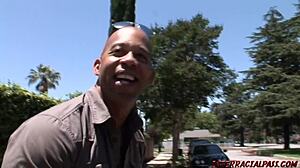 nadia nitro takes on big black cock in interracial banging. she rides in cowgirl with clit licking and cumshot facial.