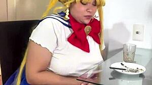 Chubby sailor moon rips farts