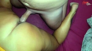 Blonde Milf with Big Ass Gives Footjob in Heels to Huge Dick Bigger Than Husbands