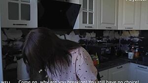 Neighbor Roughly Fucks Guy He Finished Whole Table From Her Hand