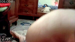 Teen with pigtails craves cum and kneels to suck cock until he can't resist