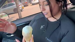Unknown Girl Interrupts My Training And Gives Great Blowjob In Her Car - Public Sex!
