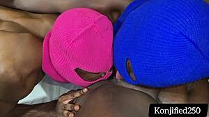 Three big dick guys and one horny girl in bisexual foursome