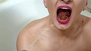 Oh man, that German prostitute whore bitch milf Sandra jus' got golden shower urin drinkin' all over...