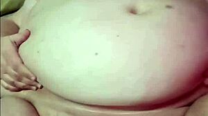 Jhonny Bravo fucks slutty step mommy with pink a vibrator. Jizz in her fat pussy covers big natural tits and chubby belly.