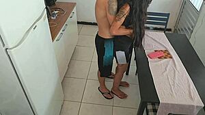 Amateurs Brunette Wife Gives Deepthroat Blowjob To Husband's Friend In Risky Sex