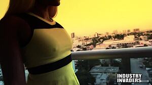 blonde big booty ebony sucks dick and gets her big ass fucked on miami rooftop by monster 12-inch dick