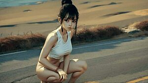 AI Generated Chi-Chi In Anime Style With Brunette Hair And Monster Facial