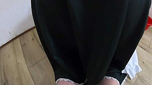 Nymphomaniac maid knows how to suck cock and fuck in lingerie with cum swallow