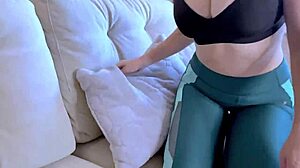 My neighbor masseur offers back pain relief in leggings. It turns naughty with bent over doggystyle fucking and cumshot for the cheating wife