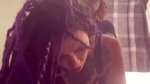 Latina with Purple Dreadlocks Submits to Black Master's Rough Domination and Squirting Orgasms!
