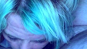 Streetwalker Deepthroats Cock in Public Car at Night to Swallow All Cum