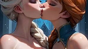 In this AI-generated compilation, Elsa and Anna explore lesbian hentai scenes together.