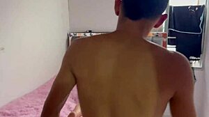 finding my little stepsister in my clothes i take them off and fuck her hard until cumming in her shaved pussy