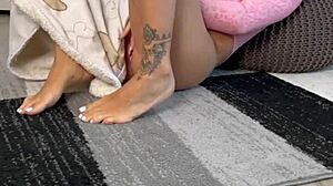 Slutty Italian Wife Stretches Huge Pussy and Ass with Dildos and Buttplug for Lover