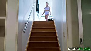 fitness model goes all in, seducing trainer's monster cock for sweaty fun