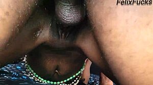 Petite teen Vera rides Felix's cock in homemade battle