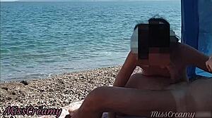 French amateur teens give public beach blowjobs and swallow cum compilation
