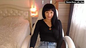 tamarra roman teases in sexy jeans wiggling ass stripping fingering clit