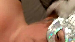 Masked ginger BBW wife shakes big tits