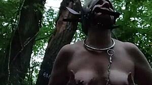 French Milf Slave Ponygirl Bound Buttplug Doggystyle Outdoor Humiliation