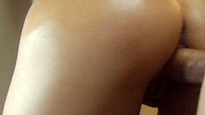 Japanese wife takes DOGGY cumshot uncensored on ass!