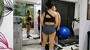 personal trainer covers my mouth during rough anal in gym pov