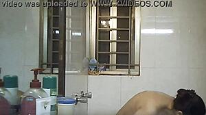 Hidden Cam Spies On Fat Indian BBW's Big Natural Tits In Shower Bathing Solo