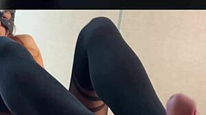 Her Sultry Heels Seduction Ends with Cum Swallow and Feet Worship!