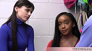 cute cosplay teens caught stealing get bent over fucked rough by mall security