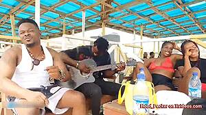 Ebony teen small tits fucked hard by BBC beach to crib ass pounding