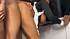 Boss, your ebony maid caught riding cock hard - full squirting vid on xred?