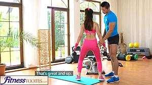 i'm the fitness instructor and i just pulled down my yoga pants for gym sex... oops!