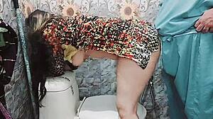 Indian maid, want your boss's cock slamming you in the bathroom with dirty Hindi talk?