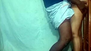 desi indian girlfriend gets bent over fucked in village home by friend 😍🏠🍆