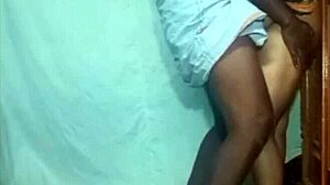 desi indian girlfriend gets bent over fucked in village home by friend 😍🏠🍆