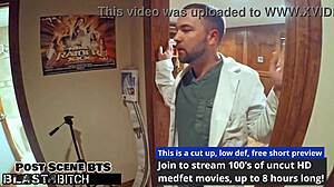 Jackie Banes moans as student gets busted for deepthroat on set